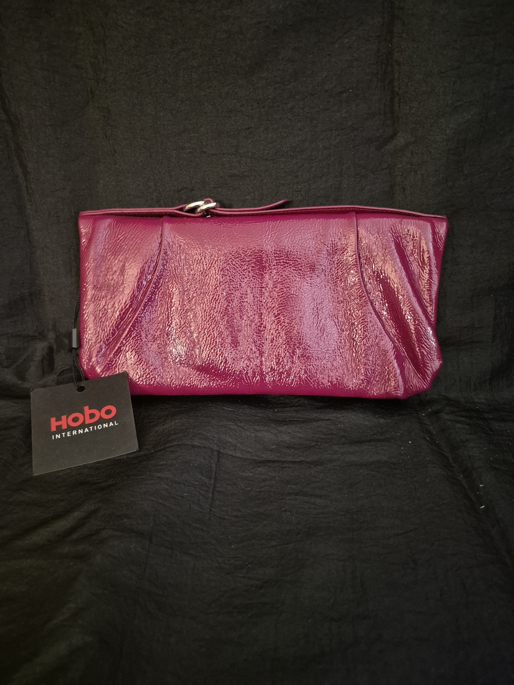 HOBO International Della Clutch Wallet In Sangria Glossy Patent Leather